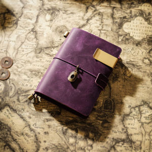Handmade Vintage Leather TN Travel Notebook Detachable Pages Calfskin Diary Book Creative Trendy Cover for Writing Drawing Gifts
