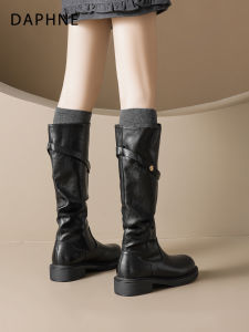 Daphne | Vintage Slimming Versatile Stacking Tall Boots Black