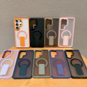 For Magsafe Magnetic Folding Stand Holder Case For Samsung Galaxy S26 S25Edge S24FE S23 Ultra Plus A36 A17 A26 A55 A56 A57 Cover