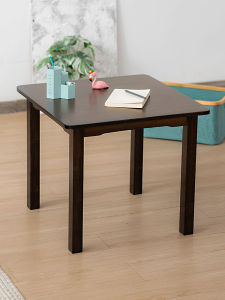 Thickened Nordic Square Table Simple Dining Table Walnut Color Bamboo Small Table Home Use Small Apartment Suitable for 4 People