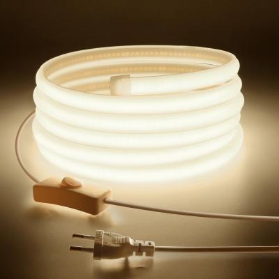 Đèn LED Dải COB 220V RA90 Siêu Sáng 280 Đèn LED/m Đèn Ngoài Trời Chống Nước Linh Hoạt Có Phích Cắm Đ