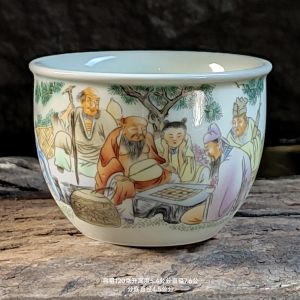 Cốc Trà Sứ Cổ Điển 120ml Phong Cách Trung Hoa Trong Nhà Cốc Cắm Hoa Dưới Lớp Glaze Cho Phòng Khách Bộ Trà Sứ Thủ Công