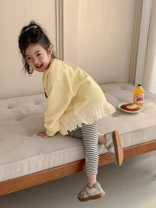 Girls Sweatshirt Autumn Fashion Childrens Patchwork Long Sleeve Top Spring Autumn Style Baby Casual Base Shirt Korean Style