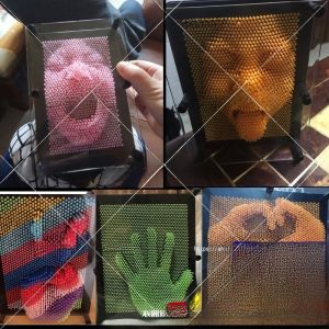 3D Creative Changeable Needle Carving Childrens Toy Stress Relief Handprint Mold Toy Versatile Plastic Plaything for Kids