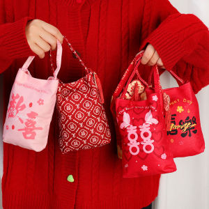 YESPERY Chinese Style Wedding Candy Bag With Tassel Large Capacity Candy Handbag Velvet Wedding Birthday Favors