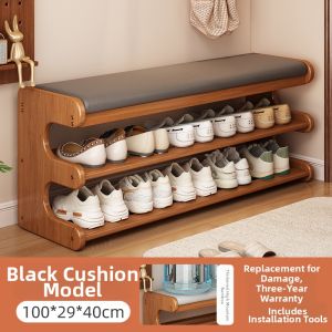 CHUJUN | Elegant Entryway Shoe Rack with Seating and Soft Cushion