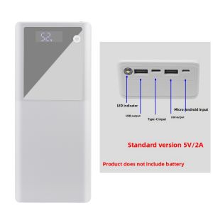 Weld-Free 16-Cell 18650 Power Bank Case Battery Box Kit High Capacity Fast Charge PD Mobile Power Shell Material Kit