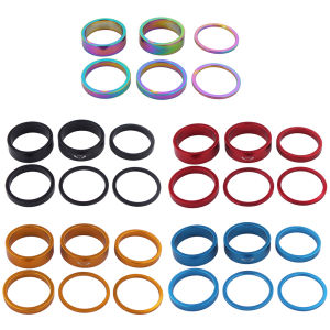 6 Pack Bicycle Fork Spacers 2mm 5mm 10mm for Mountain Bike Headset Compatibility Durable Aluminum