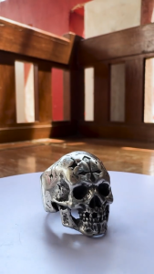 Pewterland Ringskull Crucisskull Cincin Tengkorak 3D Bahan Logam Timah Pria dan Wanita