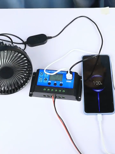 【Cod】12v 24v Solar Panel Charge Controller Intelligent Regulator with LCD Display PWM Solar Charge 10A 30A Dual USB Charger