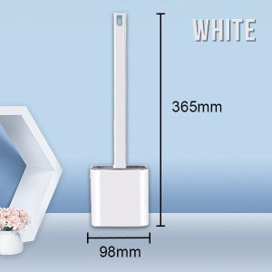 Silicone Toilet Brush and Holder Set for Bathroom Flexible Brush Head Deep Cleaning Corner Toilet Bowl Brush
