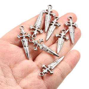 Stainless Steel Sword Shaped Cross Pendant For Jewelry Making DIY Necklace Bracelet Accessories Wholesale
