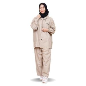 Raincoat Jas hujan stelan pria wanita terbaik by Akula anti rembes Crem