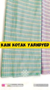 Kain Katun Yarndyed / Yanded Motif Kotak 859 Hijau / 766 Biru / 767 Biru / 961 Biru / 775