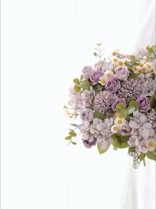 Artificial Flower Silk Chamomile Roses Embroidery Ball Home Office Decor Outdoor Garden Wedding Bride Bouquet High Quality Gifts