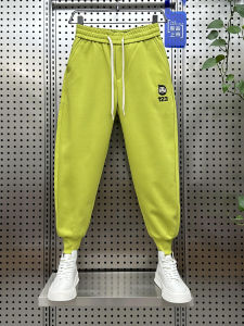 Spring Summer New Style Embroidered Head Mens Joggers Sport Pants Fluorescent Green Casual Trousers Youth Fashion Breathable