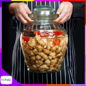 1.5L 5L 10liter glass fermentation jar with cover airtight container pickle jar kimchi container airtight heat resistant jar kitchen canisters jars