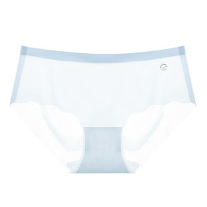 MiiOW | กางเกงชั้นในผ้าไหมน้ำแข็งไร้ตะเข็บสำหรับผู้หญิง Pure Cotton สำหรับฤดูร้อน กางเกงชั้นในทรงสามเหลี่ยมเอวกลางบาง ไม่ขัดแย้งกับผิว