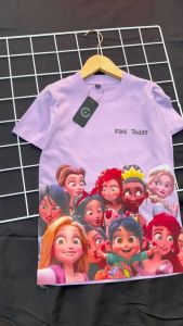 Kaos Anak Perempuan Lengan Pendek Motif Kartun Full Printing 1-12 Tahun