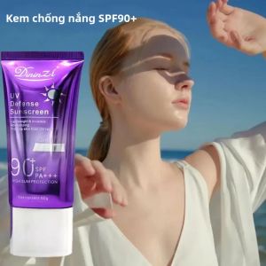 50g Kem Chống Nắng Cho Da Mặt SPF90+ Kem Dưỡng Ẩm Chống Nước Lâu Dài Kem Dưỡng Ẩm Chống Nắng Màu Tím Làm Sáng Da Cho Mọi Loại Da