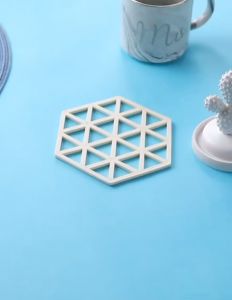 Silicone Heat Insulation Pad Nordic Style Polygonal Anti-scalding Anti-skid Coaster Milk Coffee Cup Mats Placements Kitchen Household