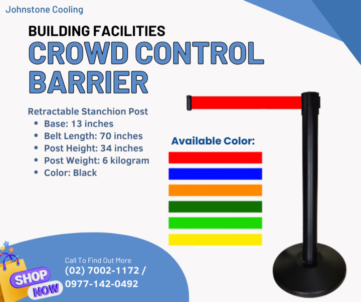 Black Stanchion Post Retractable Crowd Control Barrier Stand Belt 1 Pc ...