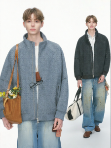 Áo Khoác Tweed Knitted Phong Cách Retro Nam
