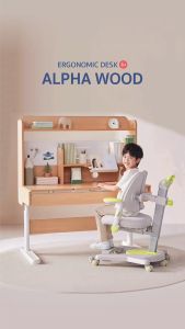 โต๊ะเขียนหนังสือเด็กเพื่อสุขภาพ Hergo รุ่น ALPHA WOOD (ราคารวมส่งใน กรุงเทพฯ เเละปริมณฑล)