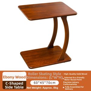 LANJUXIN | Moveable Acacia Wood Side Table Sofa
