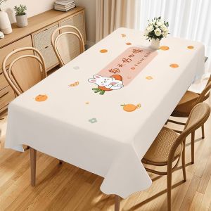 Thickened PVC Tablecloth Rectangular Tea Table Mat Cartoon Pattern Home Dining Table Cloth Oil Resistant Waterproof Shaped Rectangular