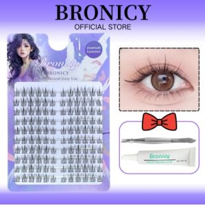 Bronicy False Eyelashes 10 Rows Sunflower Soft Thin Stem Natural Single Cluster Grafting Eyelash Extension for Beginners