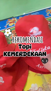 FREE NAMA | Topi Agustusan Anak Topi Bucket Anak Anak Agustus Bucket Hat Kids 2-9 tahun HUT Republik Idonesia