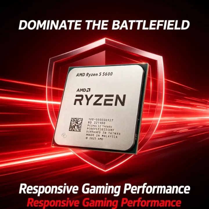 AMD | Ryzen 5 5600 CPU Processor 3.5GHz 6‑Core 12‑Thread 7NM L3=32M 100‑000000927 Socket AM4 Desktop Unit Without Cooler