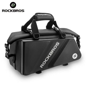 ROCKBROS Hard Shell Bike Trunk Bag Multifunctional Large Capacity Bicycle Rear Rack Carrier Bag Reflective Bike Rear Seat Luggage Pannier