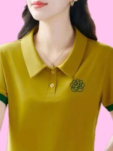 HUAXUNRAN | Womens Summer Loose Fit Polo Shirt Slimming and Youthful