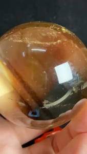 (Real Unit) Citrine Crystal Ball- Crystal Clear 221g 54mm+ Display Décor (O-50)