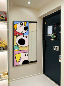 Invisible Hidden Push Pull Full Body Mirror Cartoon Dog Wall Hanging Decorative Art Modern Home Decoration Invisible Clothes Mirror