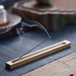 Handcrafted Bamboo Incense Holder Sandalwood Coil Base Serene Elegance Home Yoga Studio Decor Meditation Relaxation Accessory