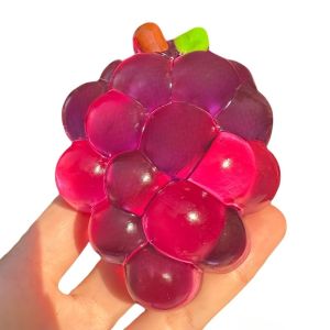Cozy Squishy Handmade Grape Squeeze Toy Simulated Fruit Stress Relief Slow Rebound Sensory Fidget Toy for Anxiety and Focus Gift