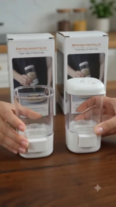 Glass Salt and Pepper Shakers with Press Button Lid