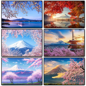 1000PCS Jigsaw Puzzle Mount Fuji Sakura Lake Japanese Landscape Art For Adults Great Weekend Relaxation And Family Fun Gift