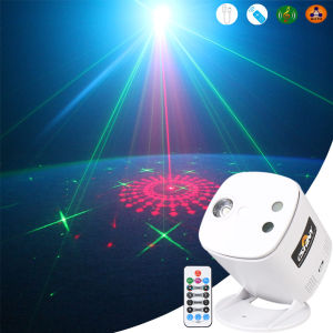 DJ Disco Light Party 64 Patterns R&G Laser Projector Christmas Decoration RGB LED Family Bar Dance Room Stage Effect Lamp M64