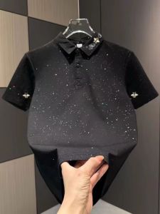 American Style Youth Summer New Full Sky Star Design Short Sleeve POLO Shirt Mens Trendy Brand Bee Embroidery Casual Polo