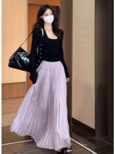 BINKAFENNY | Early Autumn Purple Atmosphere Half Skirt Three Piece Set Korean Style Womens New Arrival Fashionable and Stylish Ensemble