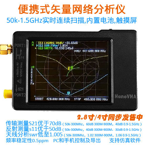 NanoVNA Vector Network Analyzer Antenna Analyzer Short Wave MF HF VHF ...