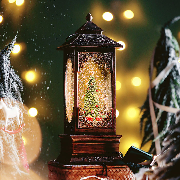 Music Box Santa Claus Tree Crystal Ball Music Box Rotate Snow Little