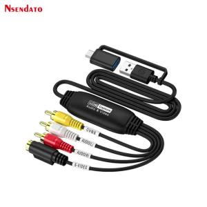 USB C AV Video Audio Capture Card Cho PC TV VCR DVD Recorder Converter Adapter Bộ Chuyển Đổi Video Độ Nét Cao