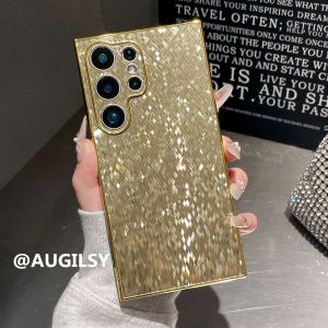Shiny Mosaic Grid Pattern High-End Style S24 Ultra Phone Case for Samsung S23 Ultra S24 plus Celebrity Womens Design Protective Cover