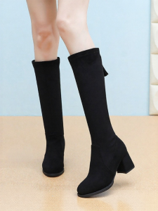 Josiny | Coarse Heel Below Knee High Boots