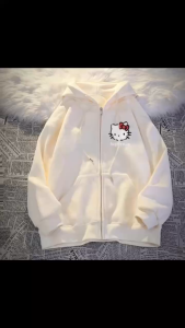 Áo khoác form rộng Lyihome.20 áo có mũ họa tiết mèo kitty dễ thương phong cách tre trung năng động